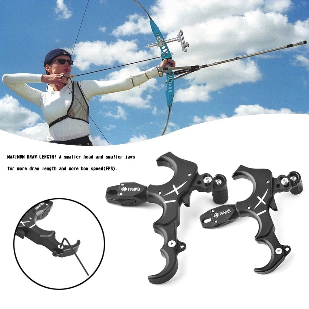 Compound Bow Release Aids 3/4 Finger Thumb Trigger Caliper Interchangeable Grip