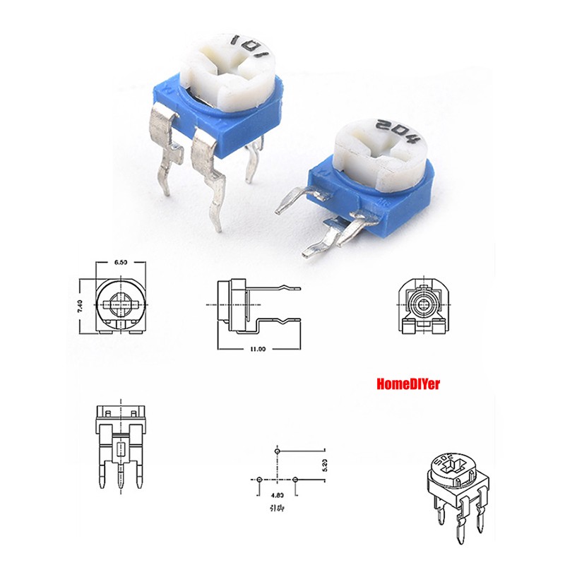 RM065/RM063/WH06 Potentiometer Horizontal/Vertical Variable Trimmers 100~2M ohm