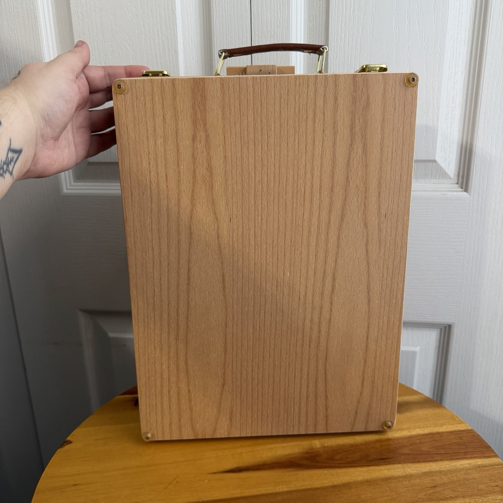 Wood Desktop Art Easel With Storage Travel Case Gifts Unisex Cottage Minimalist