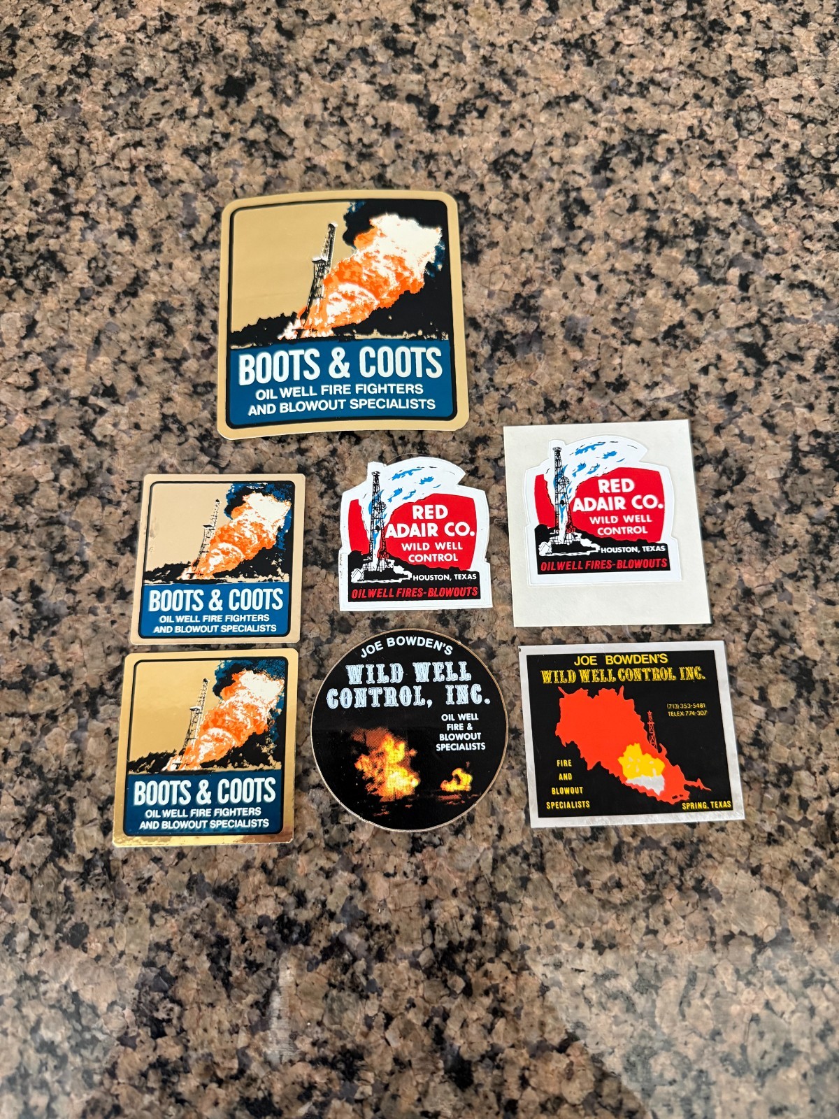 VINTAGE OILFIELD STICKER COLLECTION LOT OF 7 OILFIELD BLOWOUT RED ADAIR 70S-80S