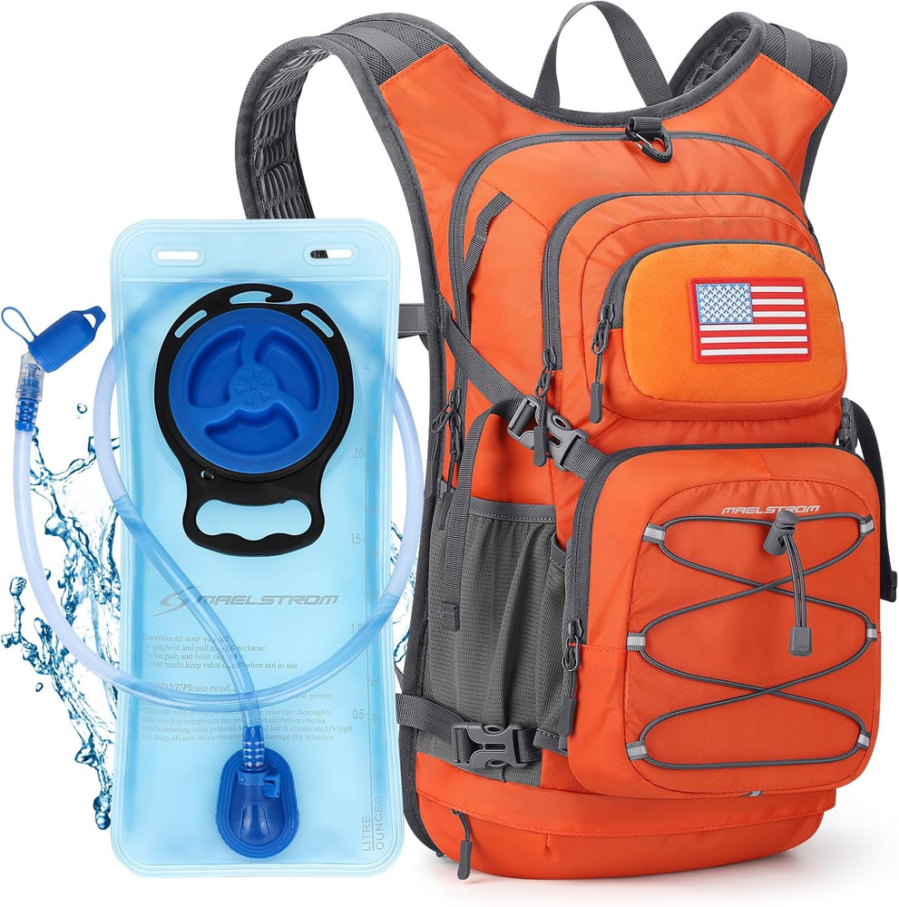 Hydration Hiking Backpack with 2L/3L Water Bladder, High Flow Bite Valve Water B