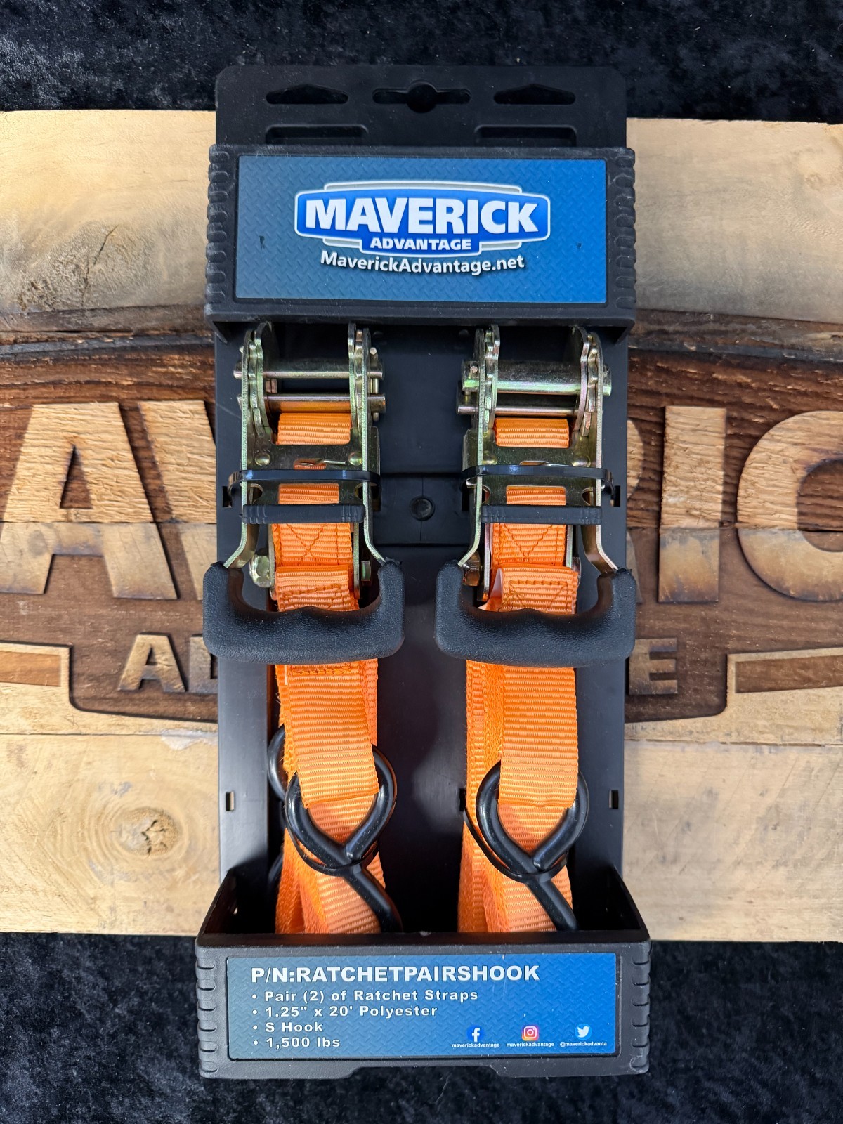 2-Pack 20FT 1.25" Retractable Ratchet TieDown Straps 1500LBS Heavy-Duty S-Hooks