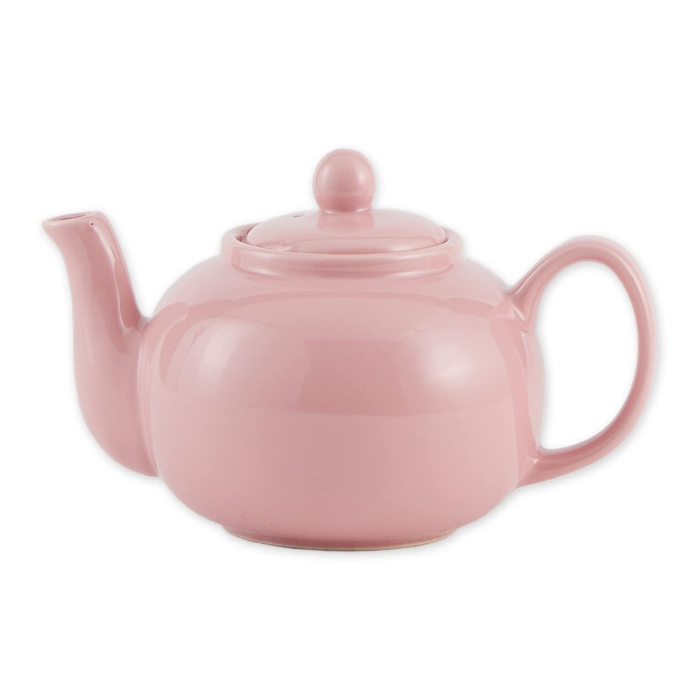RSVP Large Stoneware 6-Cup Teapot, Pink