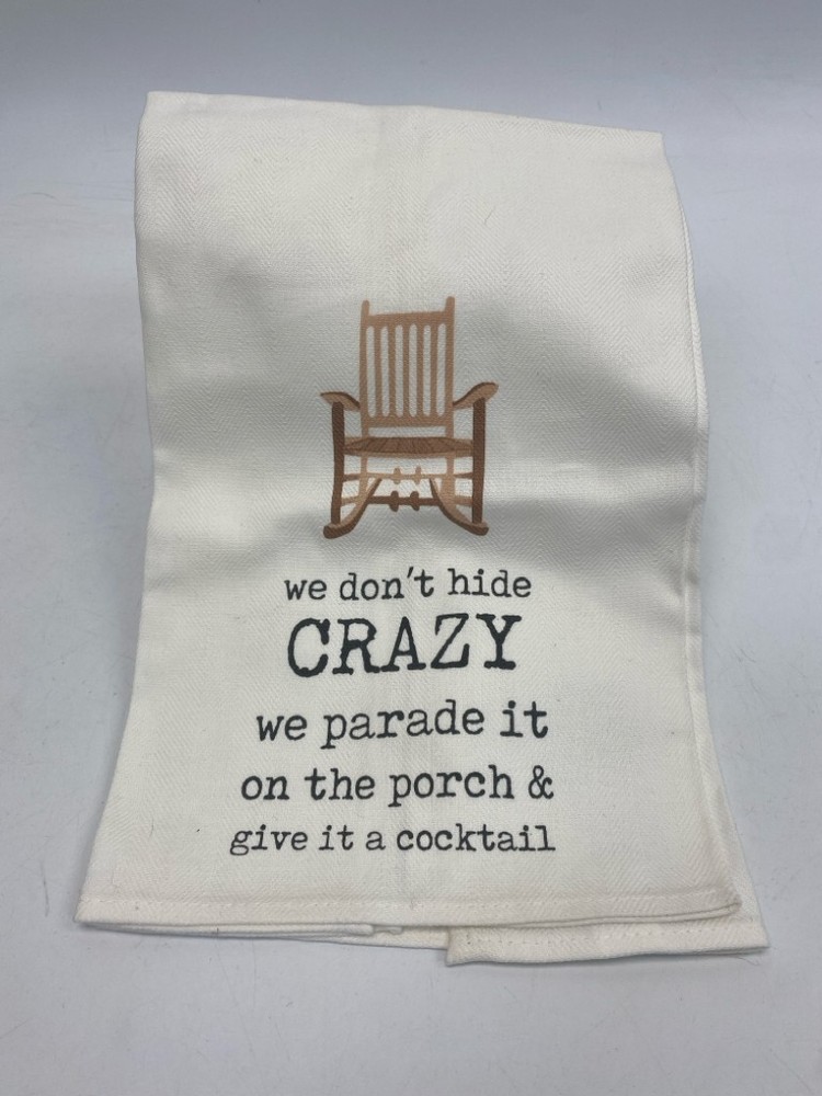 Mudpie White Black Words Tea Towel