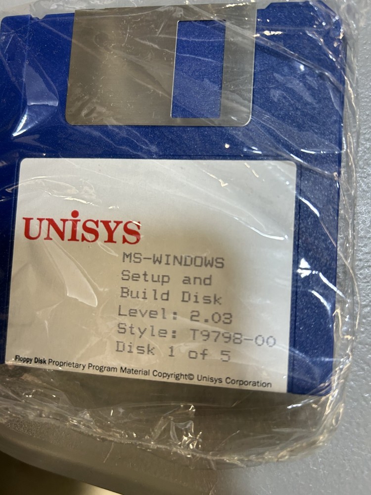Unisys Microsoft Windows 2.03 Manual & Software New