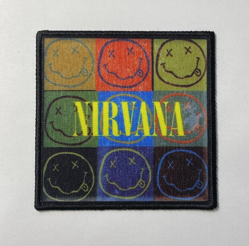 Nirvana Distressed Smiley Blocks Printed Embroidered Sew On Patch Heavy Metal