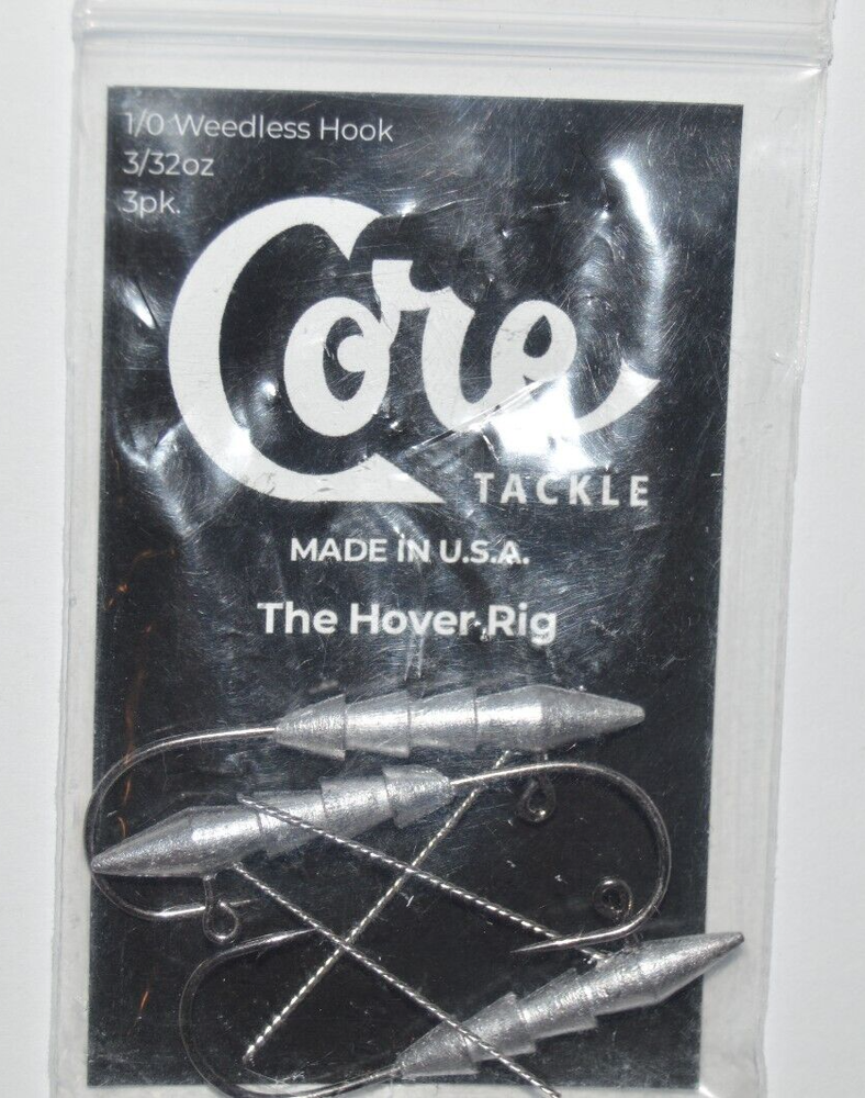 core tackle the hover rig hook head jighead weedless size 1/0 hook 3/32oz