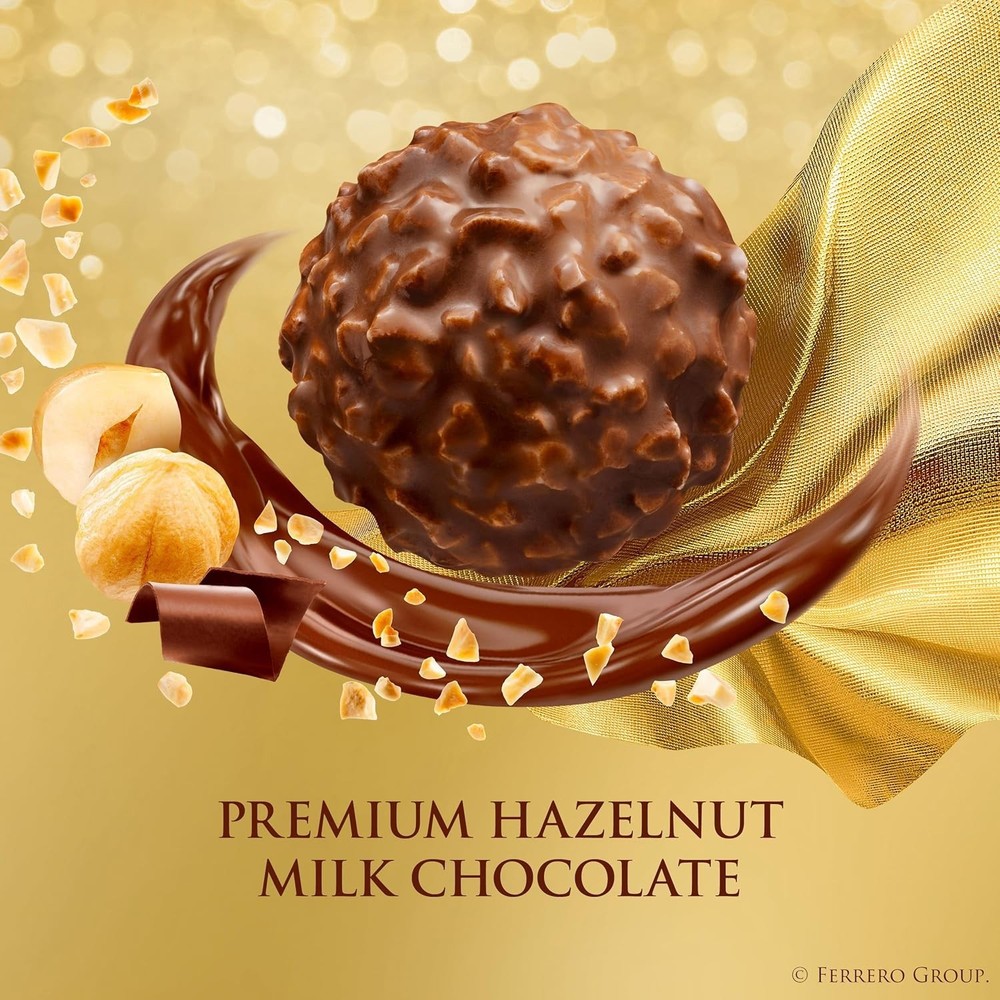 Ferrero Rocher Candy Fine Hazelnut Chocolates 24ct