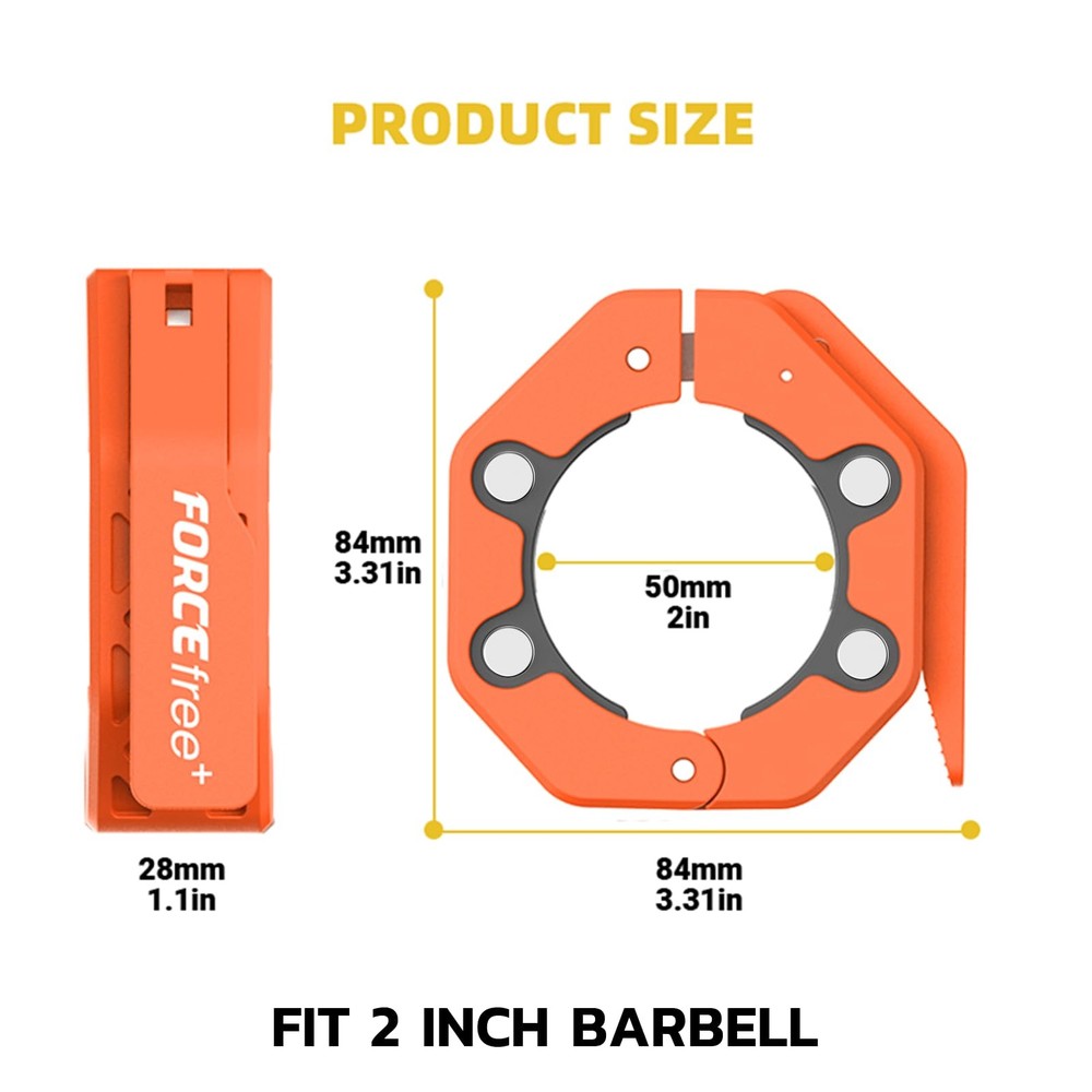 Quick Release Barbell Collars - Slim Design, Non-Slip Secure, High-Strength D...