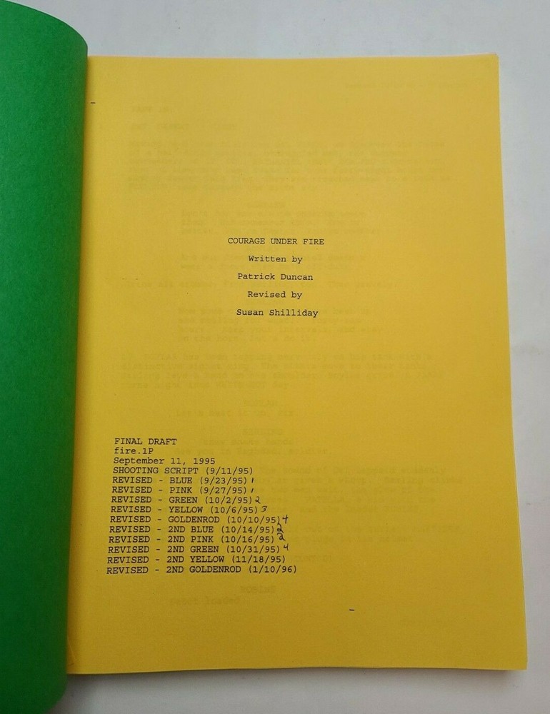 COURAGE UNDER FIRE / Patrick Duncan 1996 Screenplay, Denzel Washington, Meg Ryan