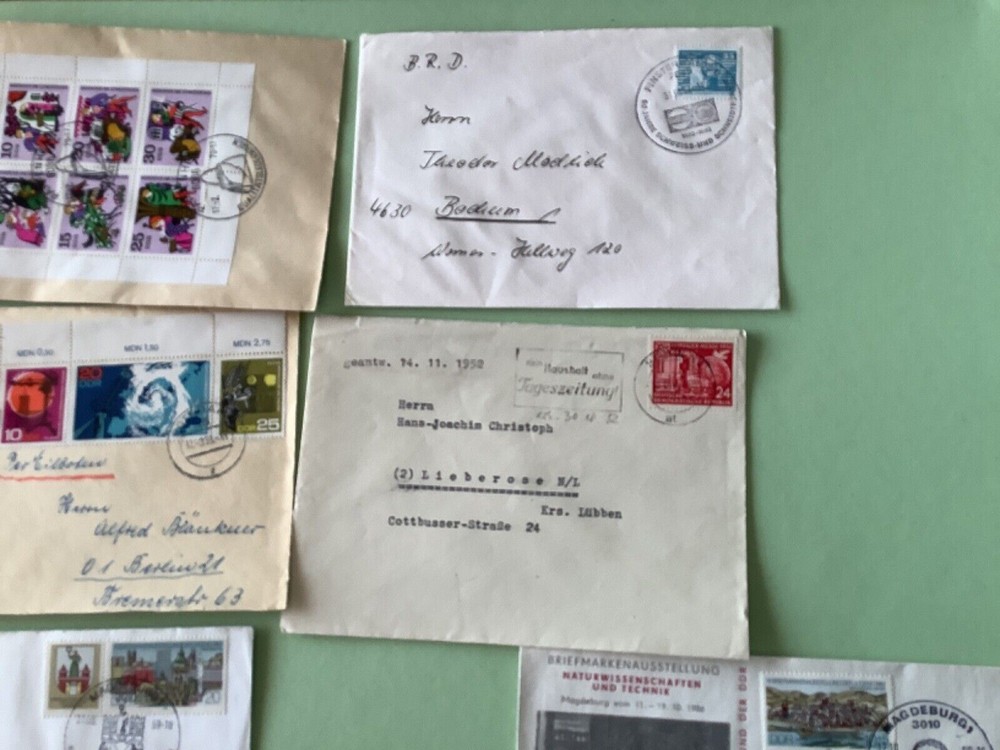 German Democratic Republic postal stamps covers 10 items Ref A1449