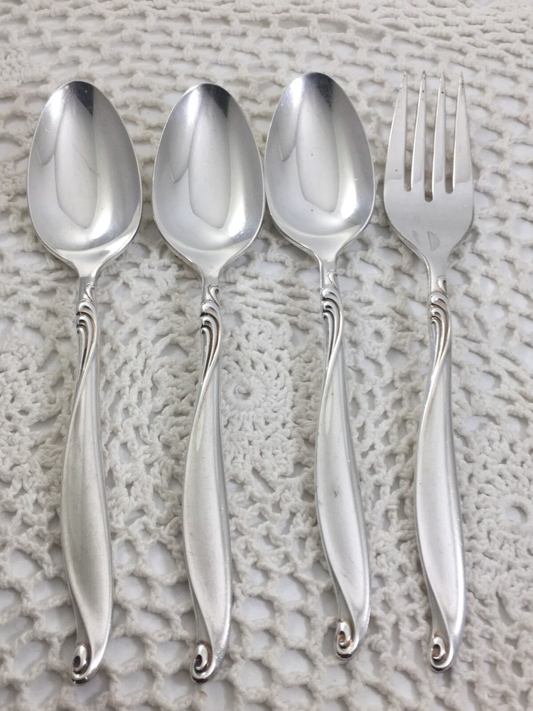 Oneida Silver Skyward Silverplate 3-pc Teaspoons & 1 Salad Fork Flatware