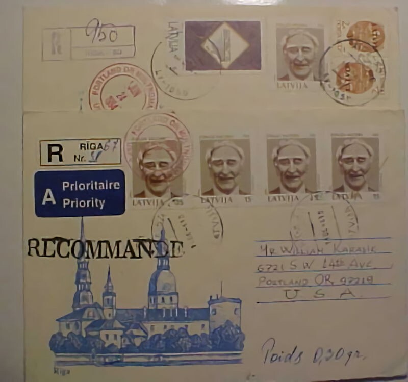 LATVIA 1994 2 REGISTERED