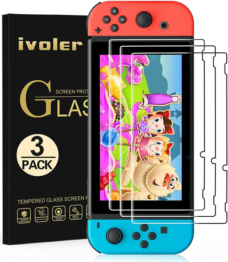 3 Pack Screen Protector Tempered Glass for Nintendo Switch, Transparent HD Clear