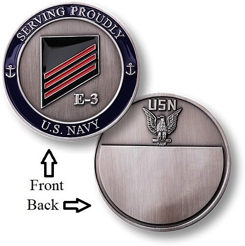 E3 = Fireman ~ Snipe ~  Engineer ~ U.S. Navy Challenge Coins ~ Navy