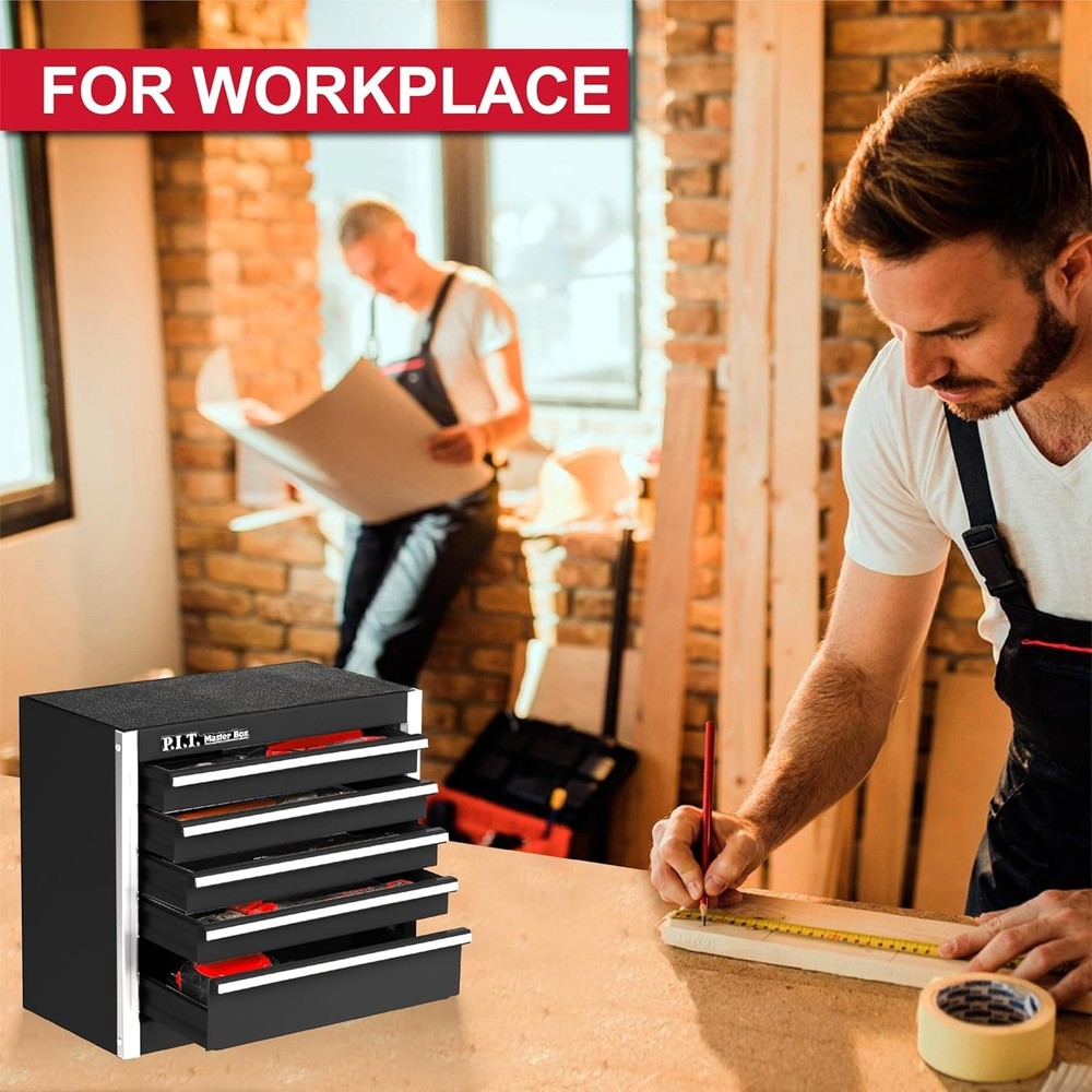 Elegant Black 5-Drawer Tool Case - Lightweight and Versatile Storage Solution