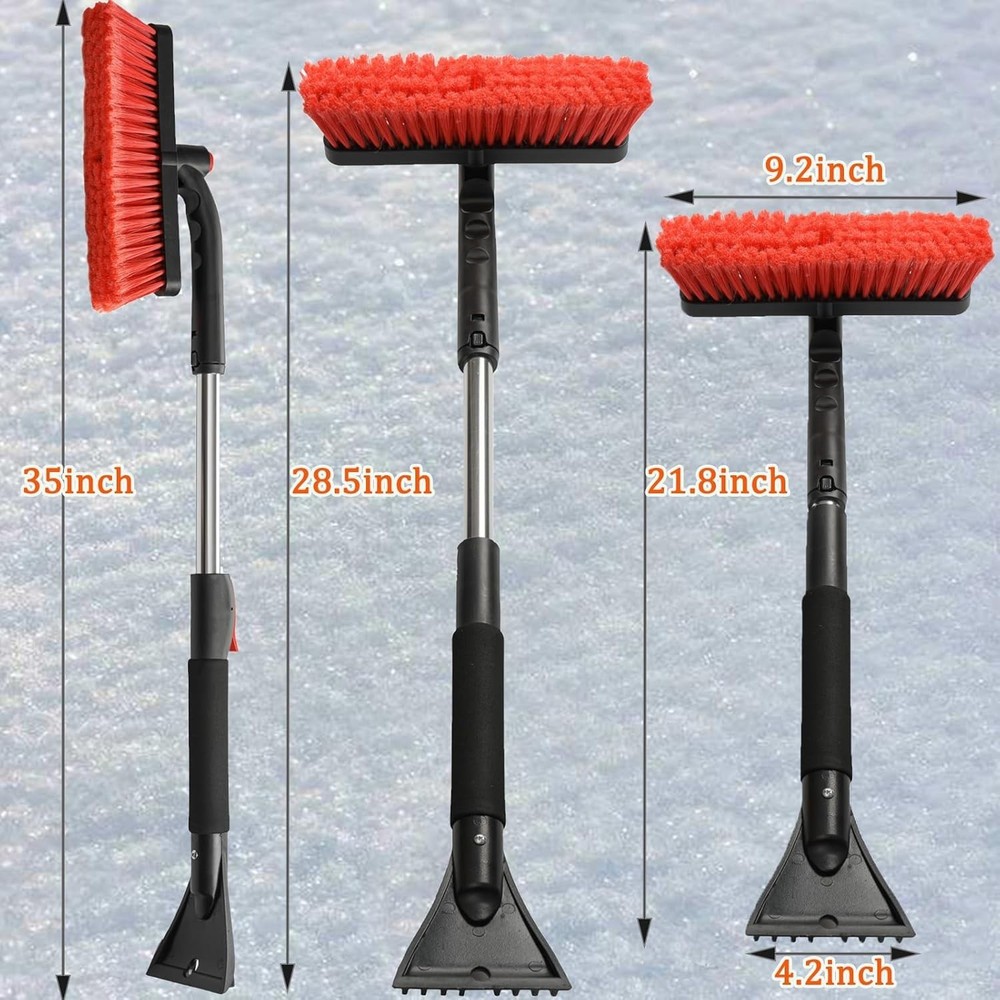 Lightweight Extendable Snow Scraper with Ergonomic Grip - 35"