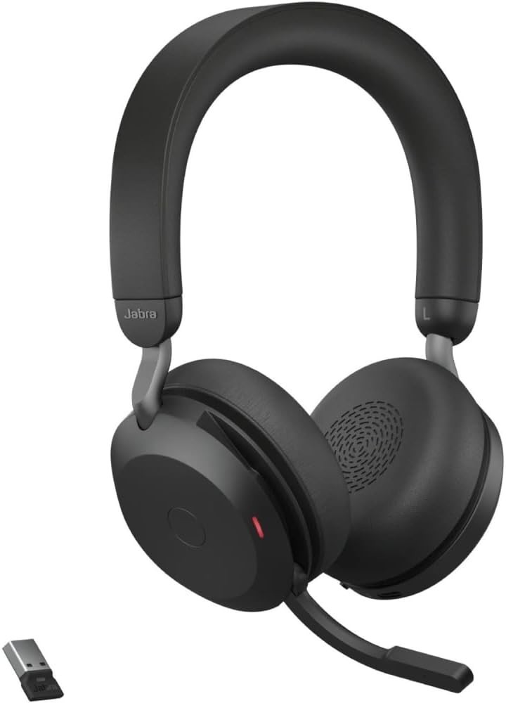 New Jabra Evolve2 75 Bluetooth Wireless Headset - Black, USB-C, Charging Pad