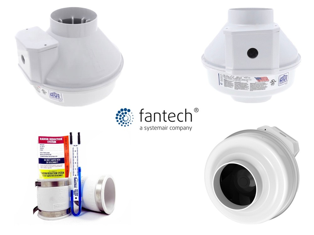 Fantech Rn2 Radon Fan & Install Kit with Dynameter
