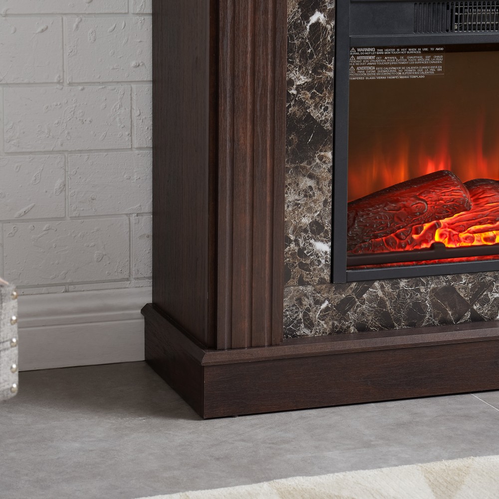 23" Electric Fireplace Mantel with Insert & Remote Control, Cherry
