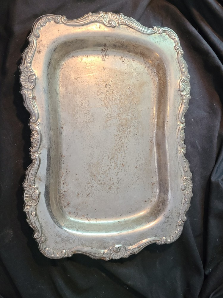 Vintage Ornate Sheridan? Serving Bread Tray Silverplated