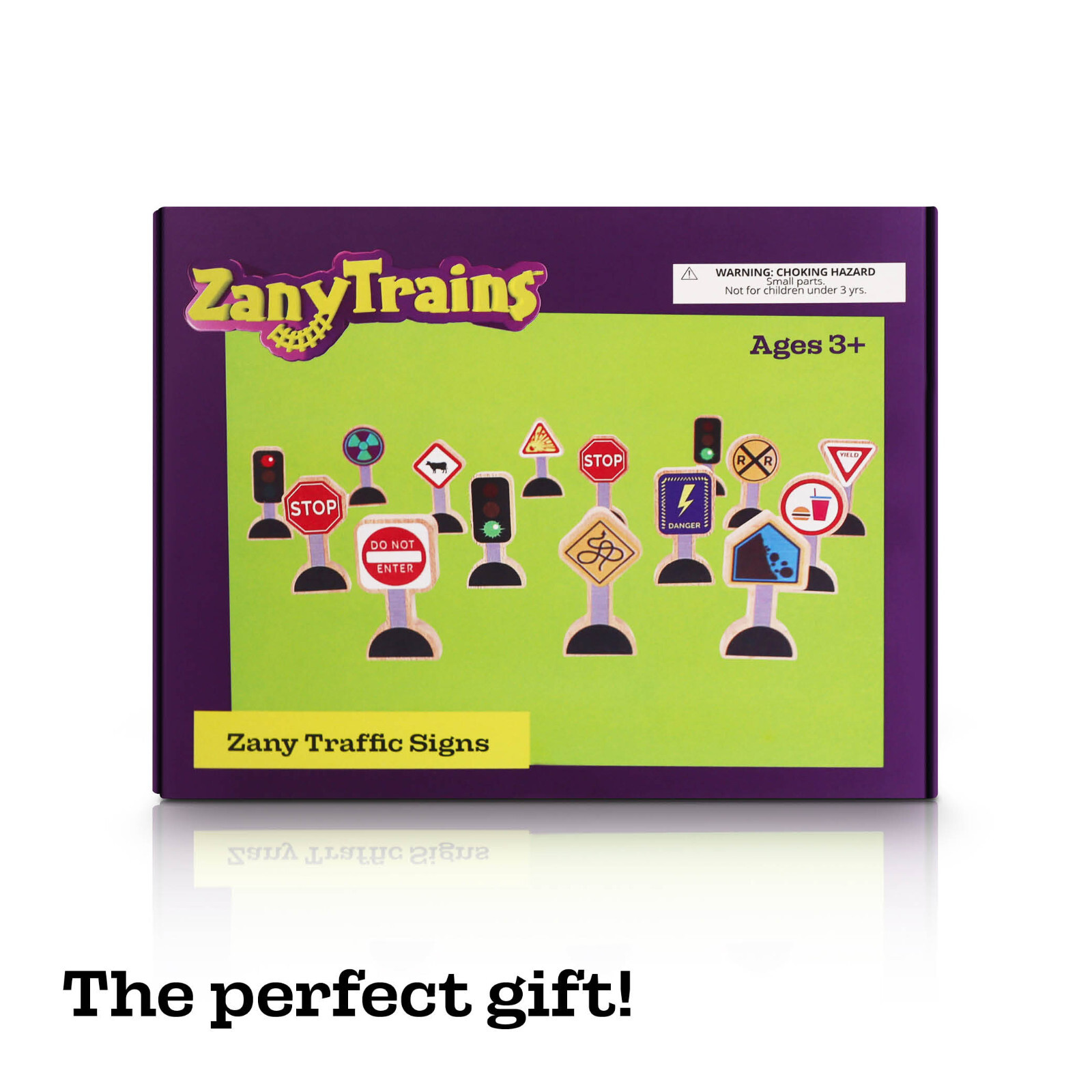 15 Pieces - Wooden Traffic Signs For Kids - Zany Trains Street Signs For Trains