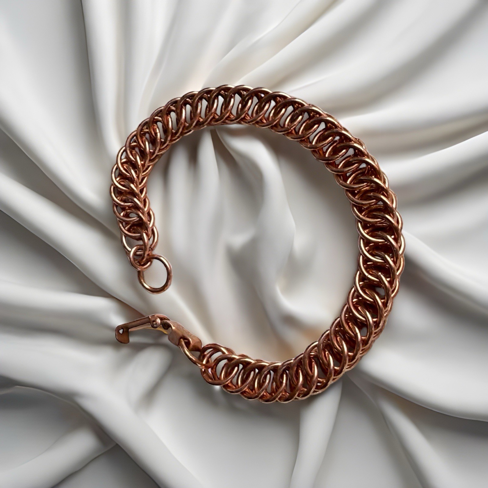 Solid Copper Bracelet • Persian 4-1 Chainmail • Handcrafted • Variety of Sizes