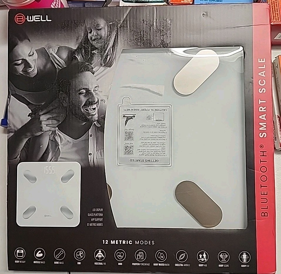 BWell Bluetooth Smart Scale with App – Track Weight BMI Body Fat & More Scales