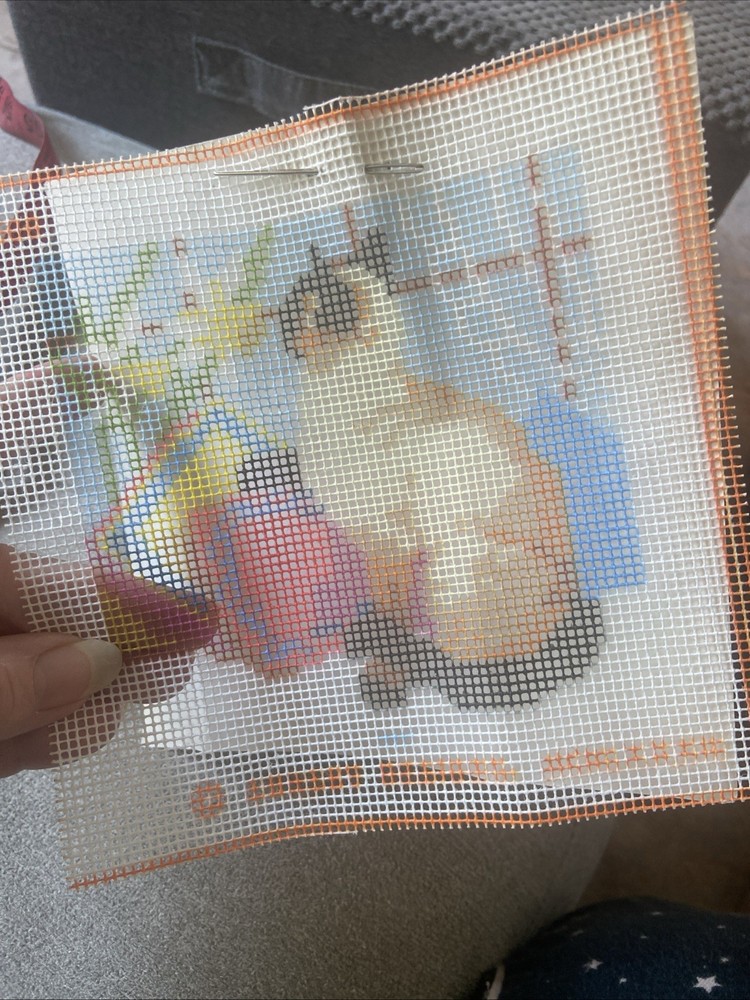Siamese Cat Needlepoint Canvas 6.5 X 6.5”