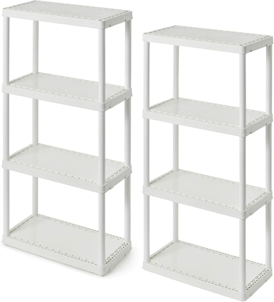 2 Pack Gracious 4 Shelf Fixed Height Solid Light Duty Storage Unit 12x24x48