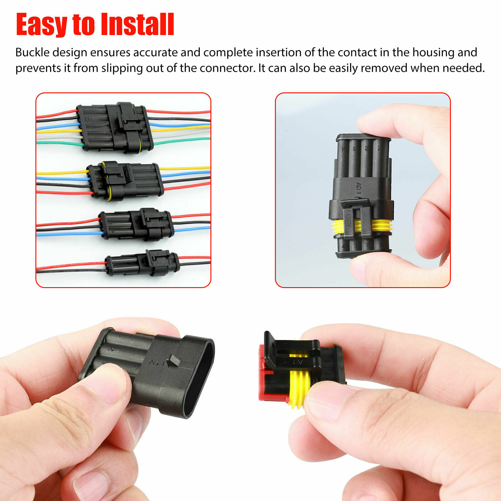 708Pcs 1-6 Pin Car Automotive Waterproof Electrical Wire Connector Plug Kit Set