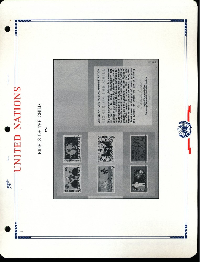 WHITE ACE 1991 United Nations Singles Album Supplement UN-39