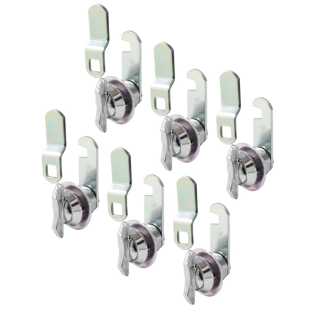 Keyless Offset Cabinet Cam Locks 5/8 Inch Thumb Latch 6 Pack