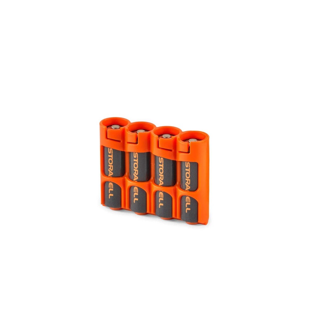 Slim Line AA 4 Pack Battery Caddy (Orange)