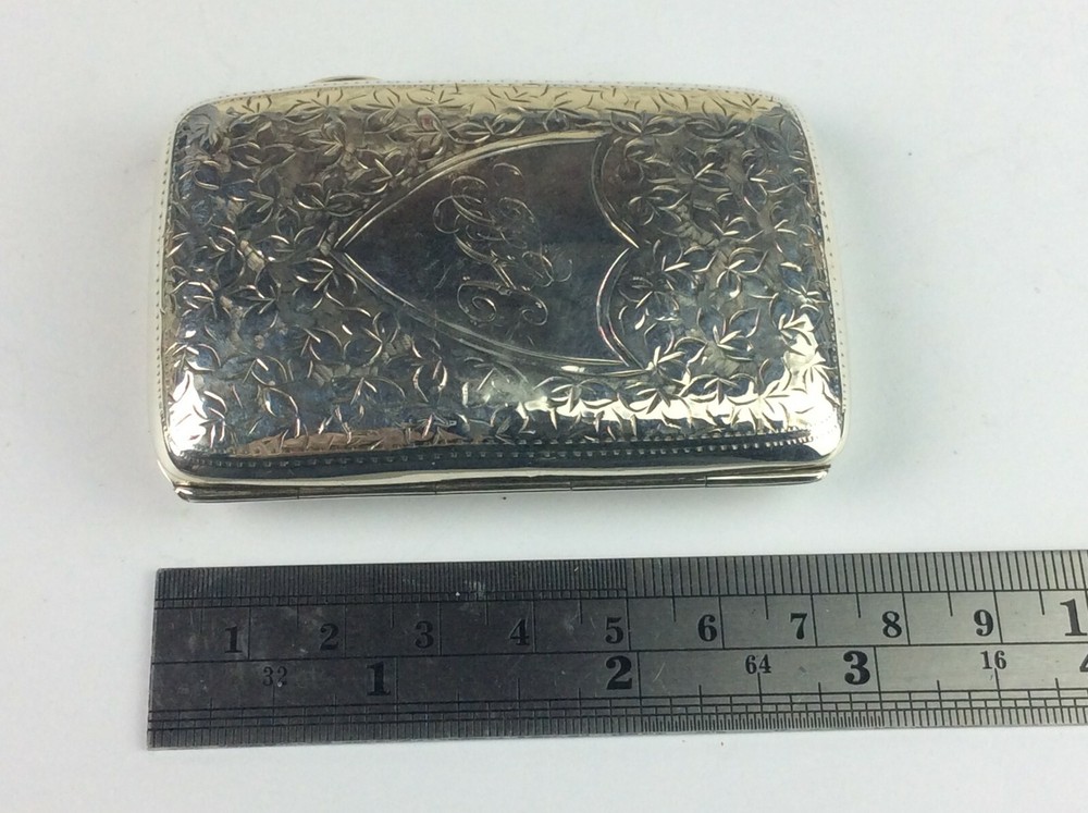 Beautiful Solid Silver Edwardian Cigarette Case Birmingham 1910 Ship Worldwide