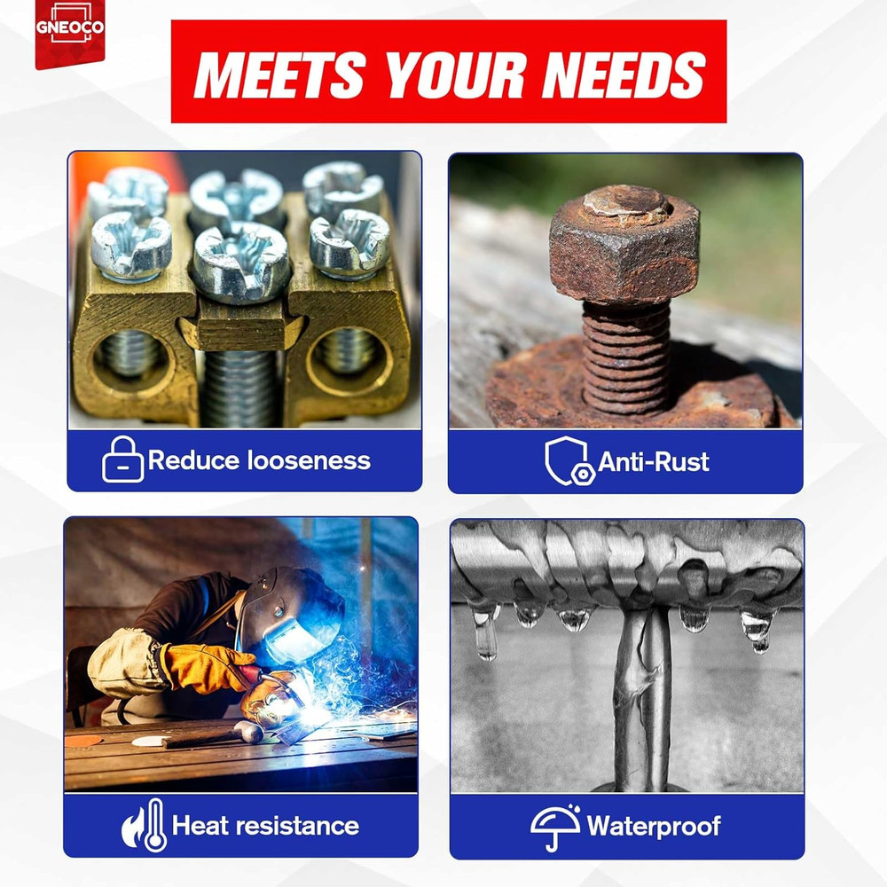 Thread Lock Red 1.69 Fl Oz/50 Ml, Threadlocker High Strength, Thread Locker for