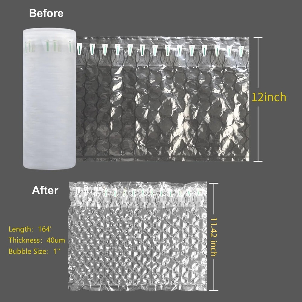 Hijelyn Inflatable Bubble Cushioning Wrap Roll Bottle Shipper Protector Sleeve
