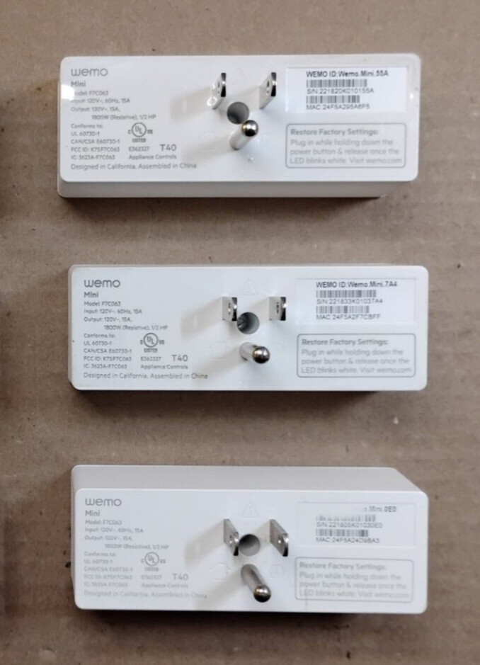 3 Pack! WeMo [F7C063] WiFi Smart Plug with Alexa, Google Assistant