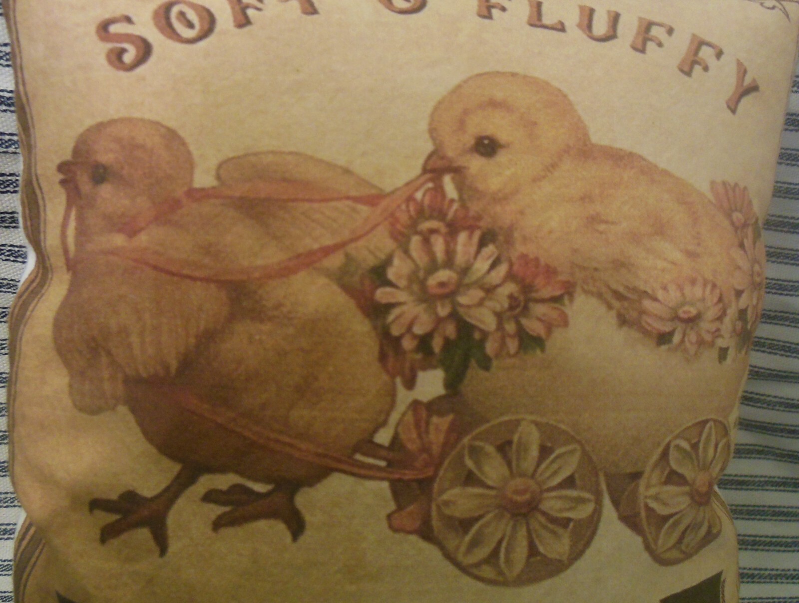 Primitive Peeps / LARGE Pillow Folk Art/Farmhouse/ Ornie/Tuck/Spring Easter