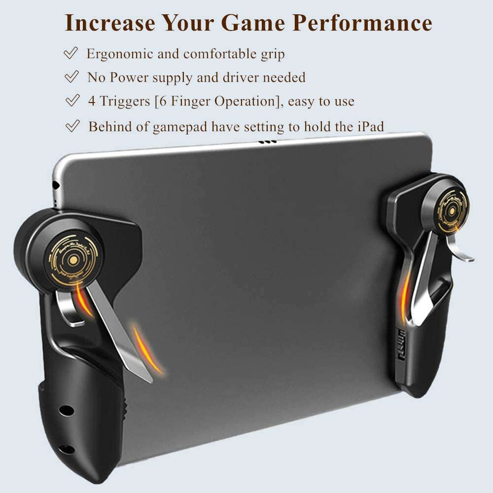 Game Controller Triggers with 6 Finger Sleeves for Android iPad Tablet Computer