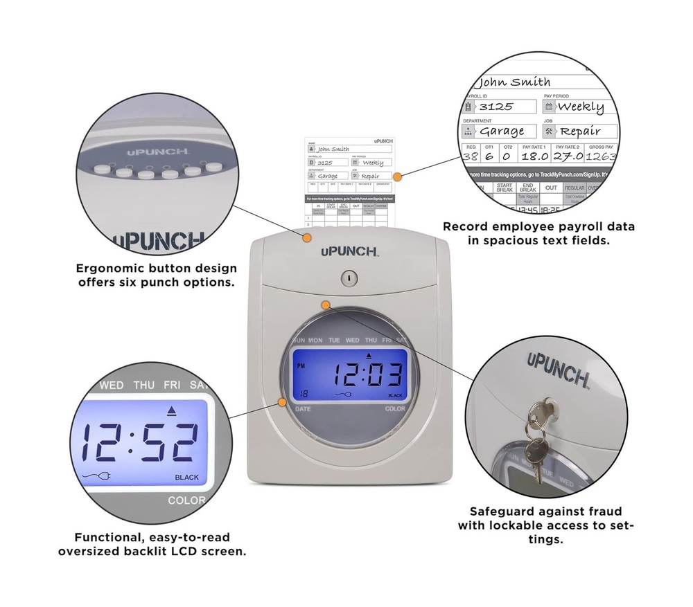 uPunch Electronic Calculating Time Clock (HN4000)