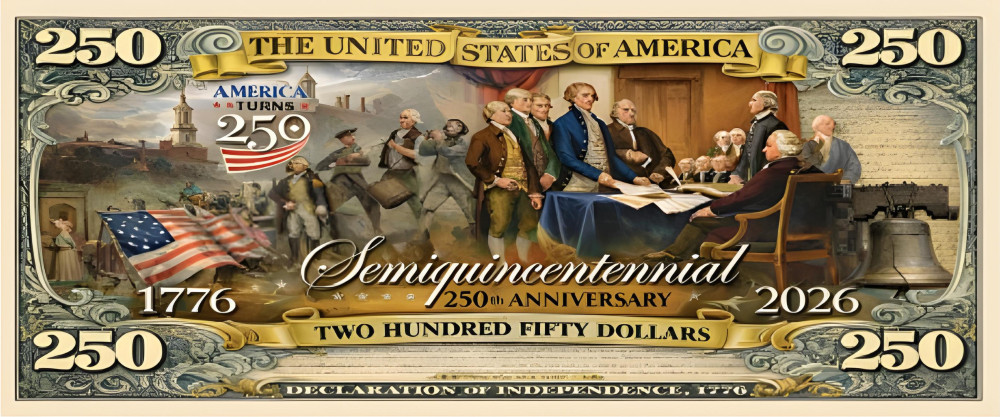 5 Pack Donald Trump USA 250th Anniversary Dollar Bill American Freedom Money