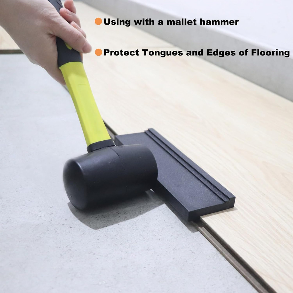 Tapping Block Wood Flooring Tool, Universal Tapping Block with 3 Different Edges
