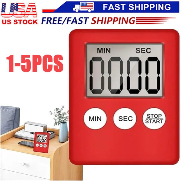 Large LCD Digital Kitchen Cooking Timer Count-Down Up Clock Loud Alarm Magnetic