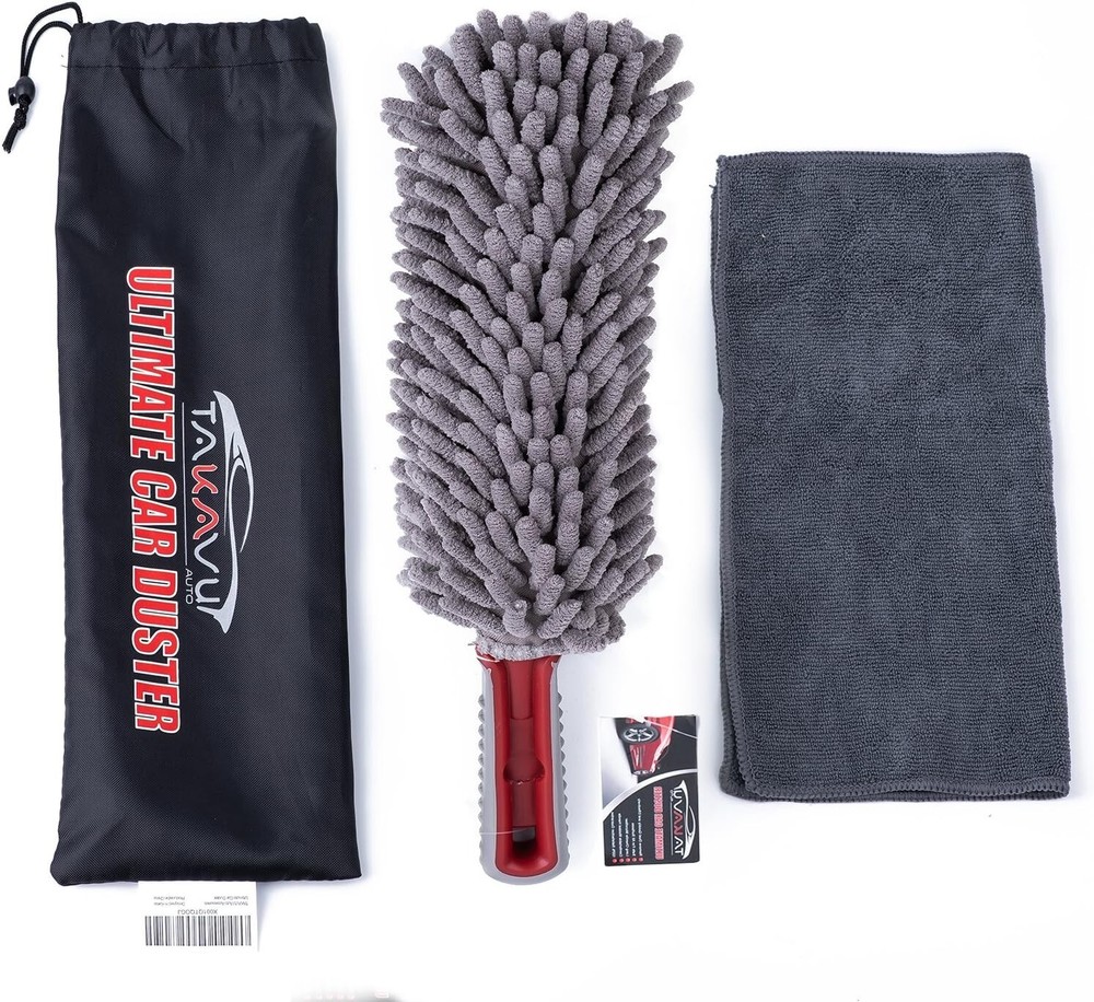 360° Microfiber Car Duster with Ergonomic Handle - Lint Free Cleaning