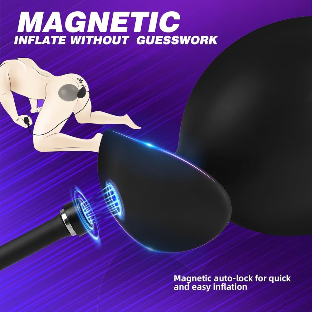 Magnetic Inflatable Butt Plug Large Butt Plug, Huge Buttplug Wearable Inflatable