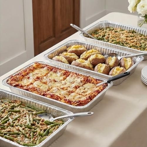 Aluminum Deep Foil Pans Full Size, Large Disposable Roasting & Baking 20 pack