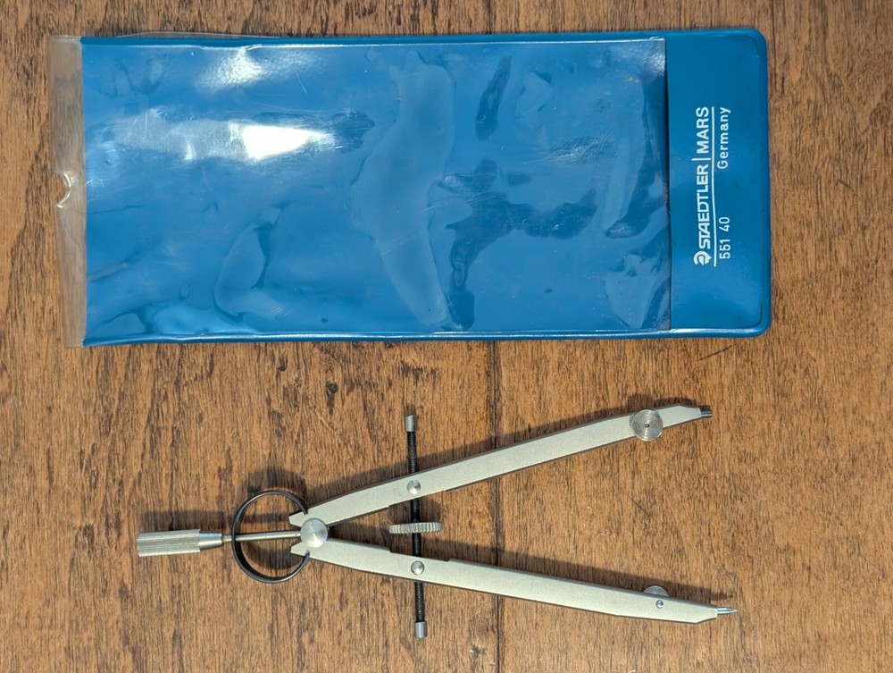 VTG Staedtler Mars 6" MasterBow Compass Model 551 40 WP Made in Germany Drafting