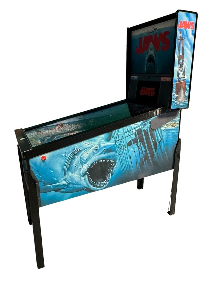 Miniature Replica "Jaws” Pinball Machine Mini Scale Model, Keepsake, Trophy