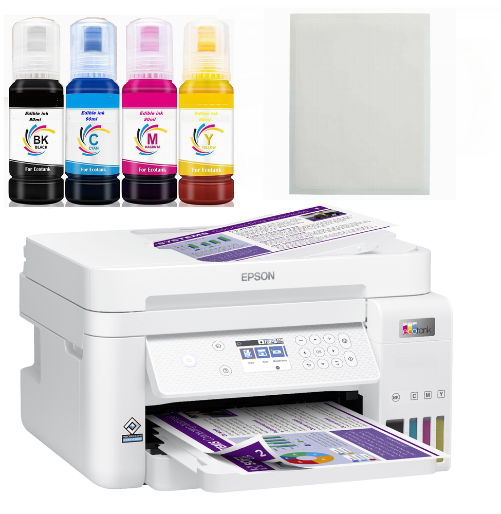 Conversion Espon EcoTank edible Printer Edible Paper Edible Ink Bottles Bundle